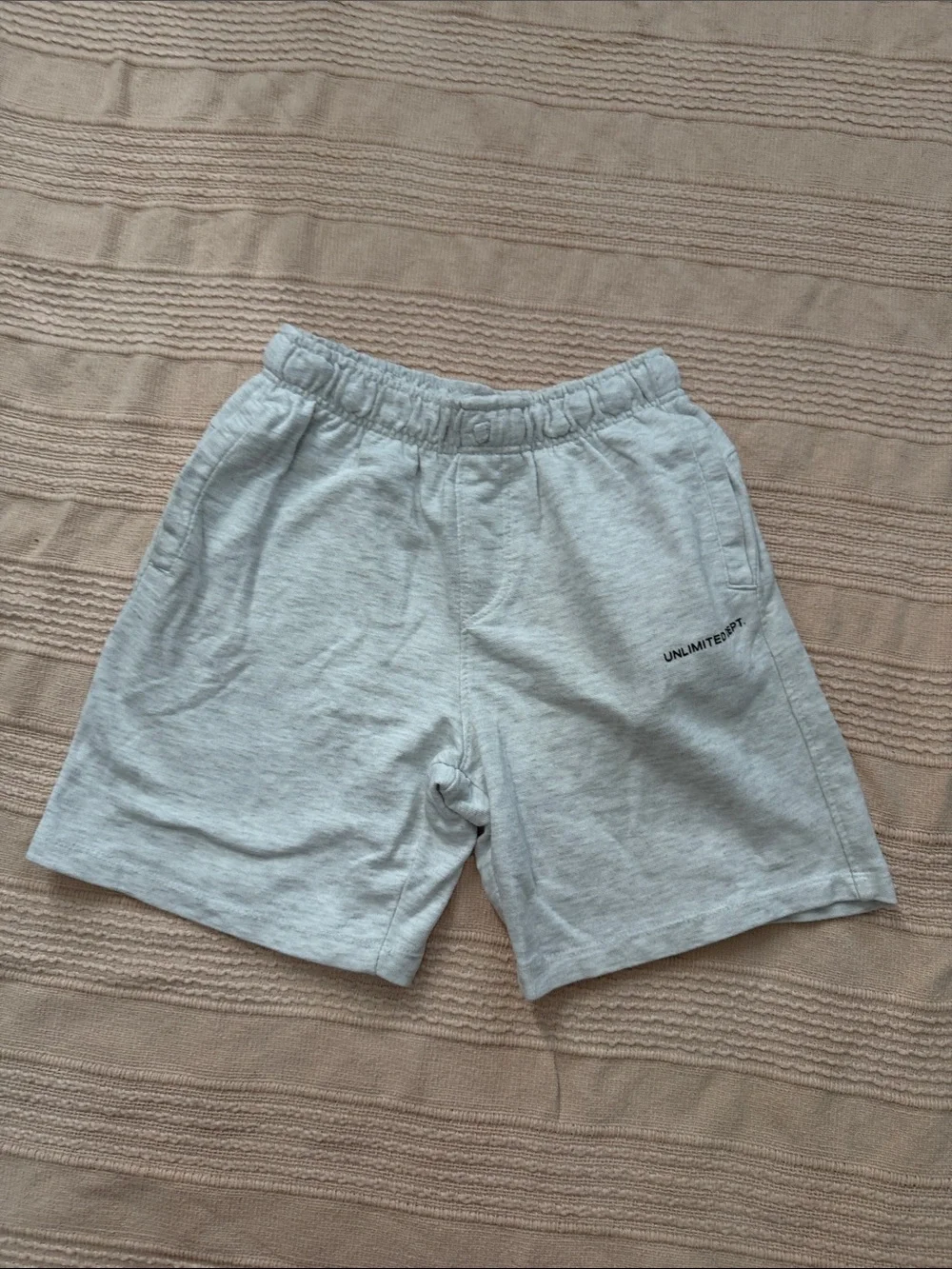 Zara Light Gray Knit Shorts with Elastic Waistband